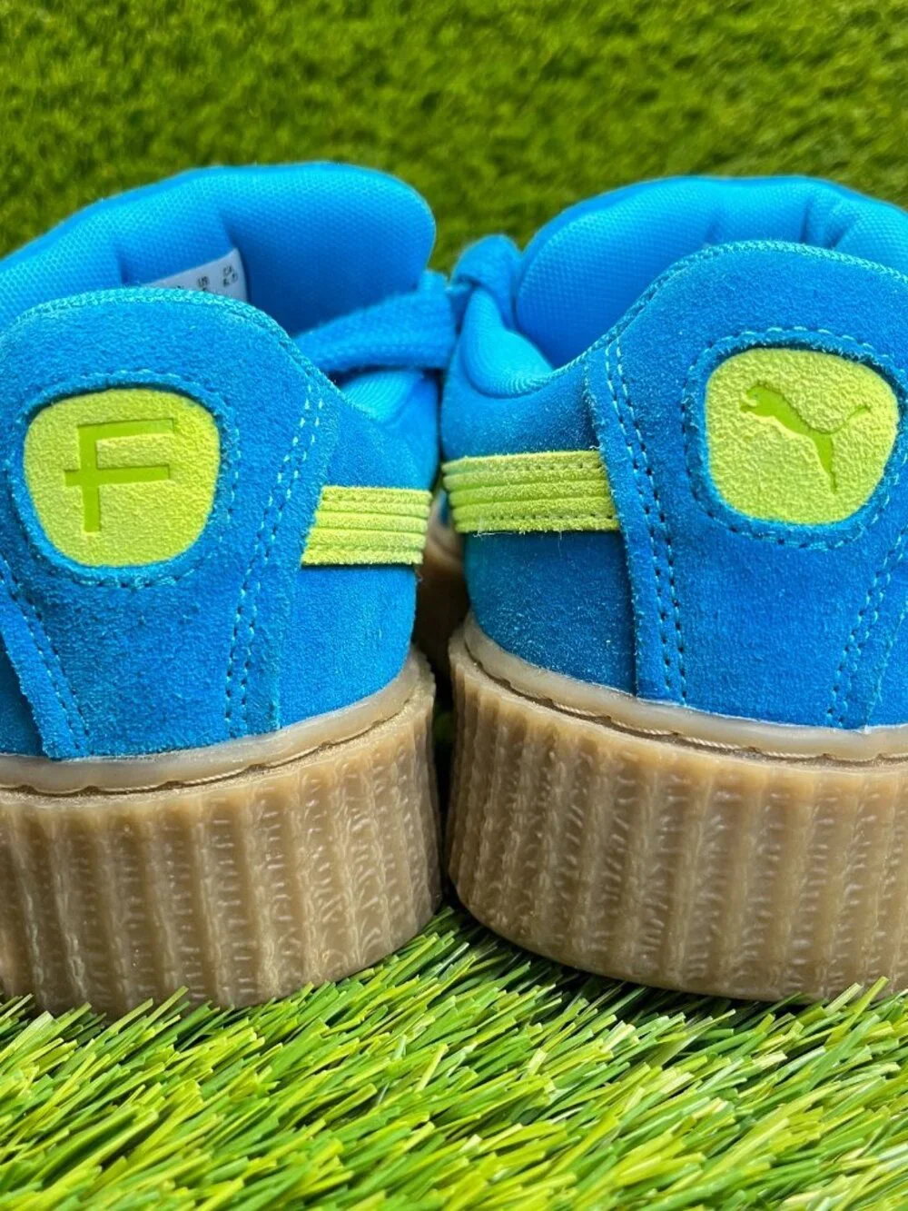 Puma x Fenty Creeper Phatty Girls Size 6Y Blue Green Gum Athletic Shoes Sneakers